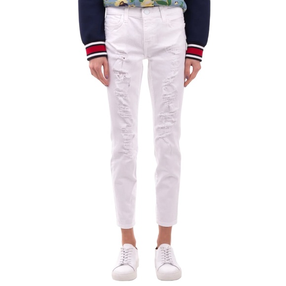 Current Elliot The Stiletto White Tattered Distressed Jeans Size 26 NWT - Picture 3 of 12